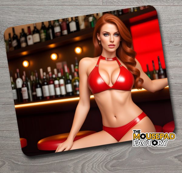 Sexy Red Head Mouse Pad