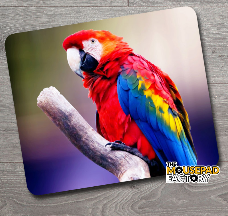 Red Macaw Parrot Mouse Pad - The Mousepad Factory