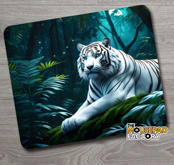 white tiger mouse pad