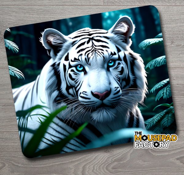 white tiger mouse pad