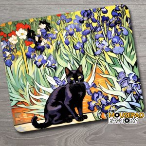 Fun Meme Art Irises with Cat