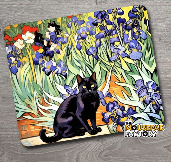 Fun Meme Art Irises with Cat