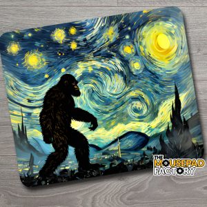 Fun Meme Art Starry Night & Bigfoot