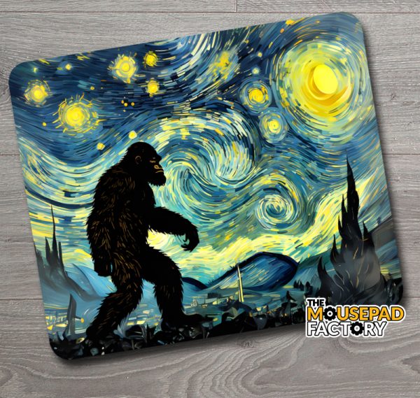 Fun Meme Art Starry Night & Bigfoot