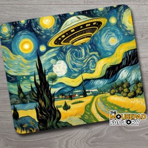 Fun Meme Art Starry Night & UFO Aliens