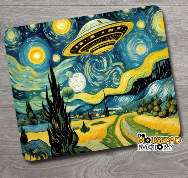 Fun Meme Art Starry Night & UFO Aliens