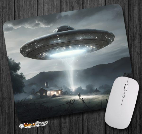 Alien UFO Abduction Farm Mouse Pad