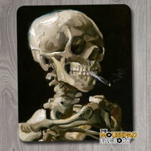 Vincent van Gogh's Head of a skeleton with a burning cigarette (1886) aesthetic painting