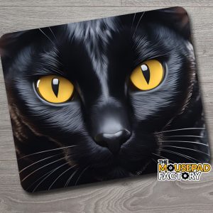 Black Cat with Amber Eyes