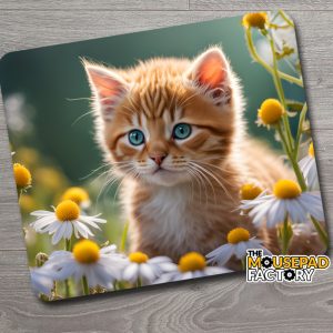 Orange Kitten & flowers