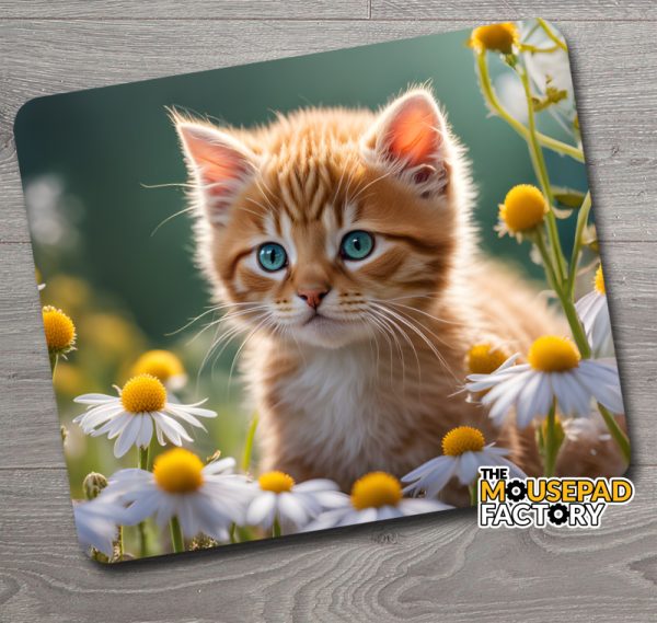 Orange Kitten & flowers